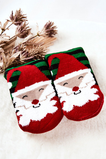 Lange Weihnachtssocken Weihnachtsmann Schwarz und Grün 2