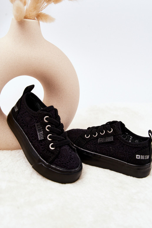 Freizeitschuhe mit durchbrochenen Elementen Big Star JJ374133 schwarze Farbe