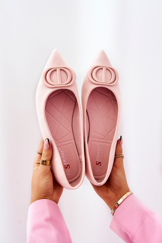 Spitz zulaufende Wildleder-Ballerinas Hellrosa Neris Spitz zulaufende Wildleder-Ballerinas Hellrosa Neris