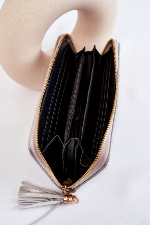 Große genähte Geldbörse Silver Jeffrey