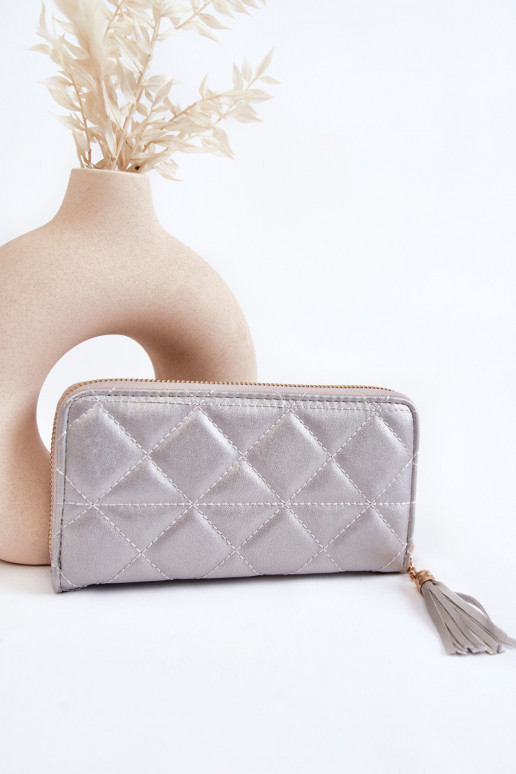 Große genähte Geldbörse Silver Jeffrey