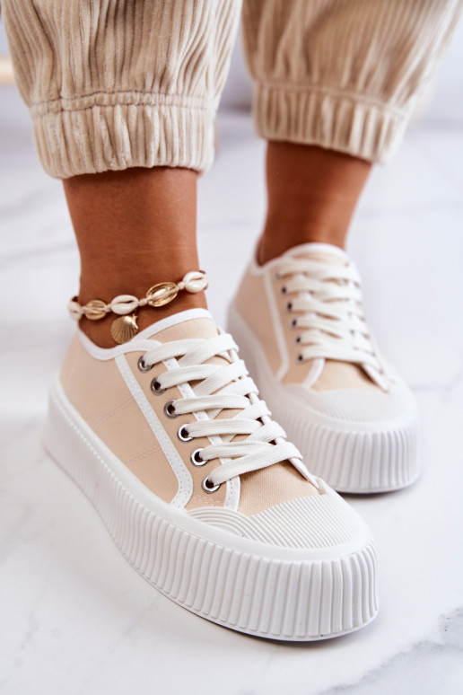 Plateau-Sneaker in Beige Mischa Plateau-Sneaker in Beige Mischa
