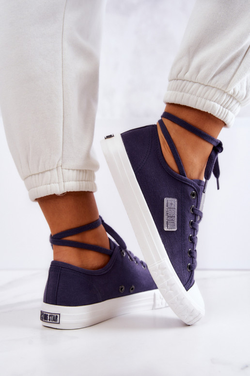 Klassisches Modell Damenschuhe BIG STAR JJ274494 dunkelblau