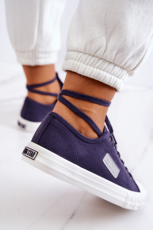 Klassisches Modell Damenschuhe BIG STAR JJ274494 dunkelblau