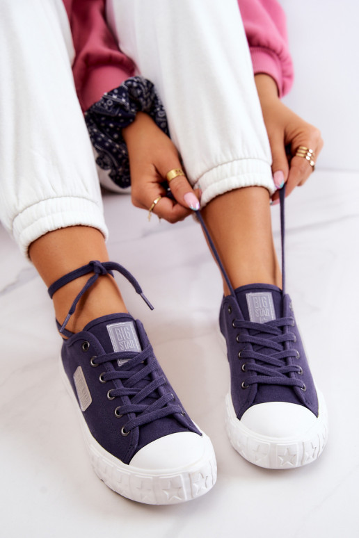 Klassisches Modell Damenschuhe BIG STAR JJ274494 dunkelblau