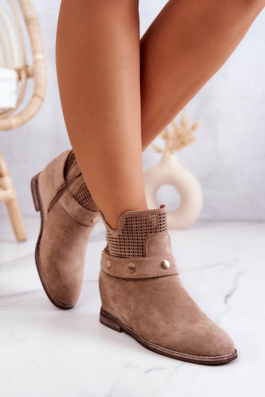mit durchbrochenen Elementen Stiefel beige Royale mit durchbrochenen Elementen Stiefel beige Royale