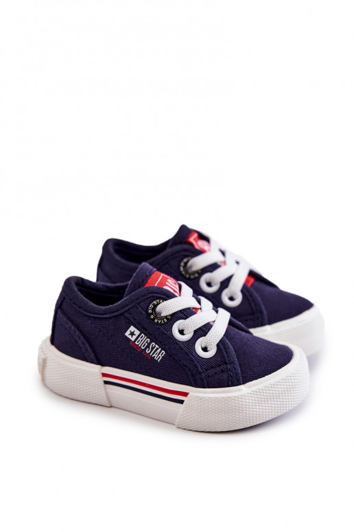 Flache Kinderschuhe Big Star JJ374163 dunkelblau Flache Kinderschuhe Big Star JJ374163 dunkelblau