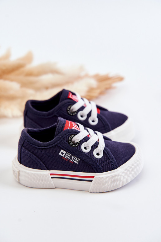 Flache Kinderschuhe Big Star JJ374163 dunkelblau Flache Kinderschuhe Big Star JJ374163 dunkelblau
