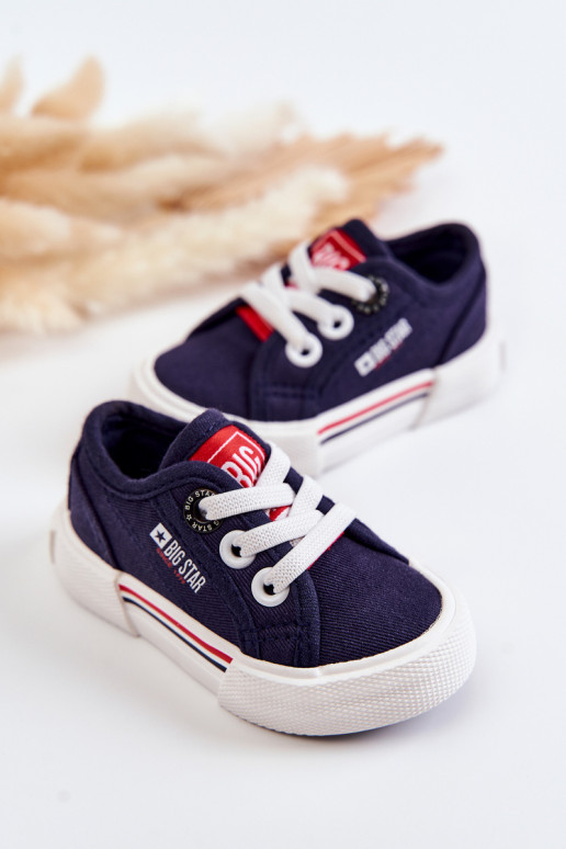 Flache Kinderschuhe Big Star JJ374163 dunkelblau Flache Kinderschuhe Big Star JJ374163 dunkelblau