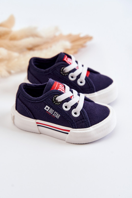 Flache Kinderschuhe Big Star JJ374163 dunkelblau Flache Kinderschuhe Big Star JJ374163 dunkelblau