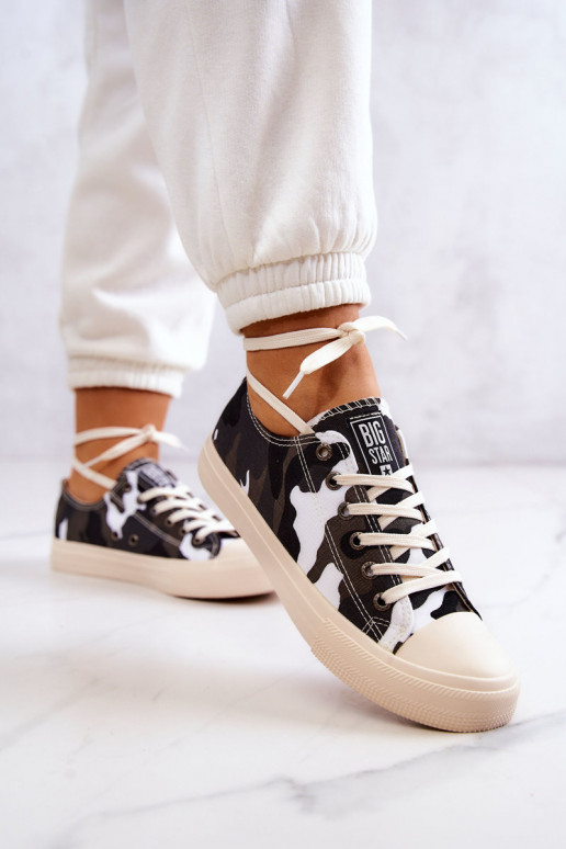 Stoff-Freizeitschuhe mit Tarnung BIG STAR JJ274237 Weiß-Grau Stoff-Freizeitschuhe mit Tarnung BIG STAR JJ274237 Weiß-Grau