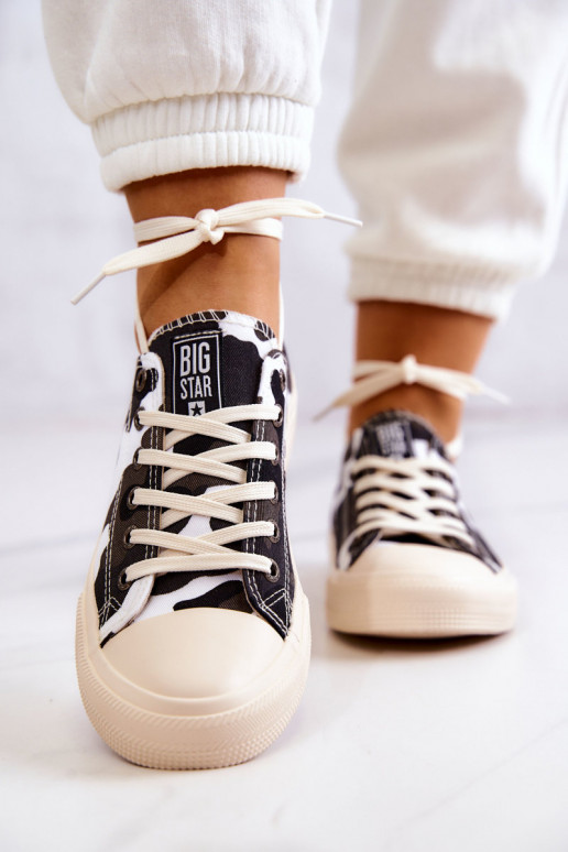 Stoff-Freizeitschuhe mit Tarnung BIG STAR JJ274237 Weiß-Grau Stoff-Freizeitschuhe mit Tarnung BIG STAR JJ274237 Weiß-Grau
