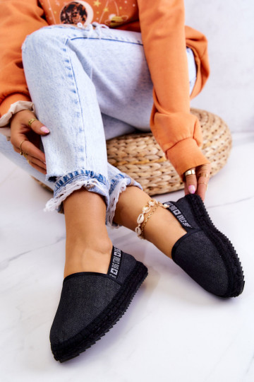Stoff-Espadrilles des widerstandsfähigen Modells Big Star JJ274878 in Schwarz 2