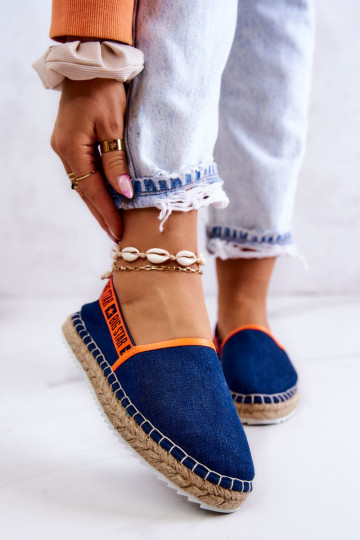 Stoff-Espadrilles mit auffälligem Modell Big Star JJ274877 in Dunkelblau