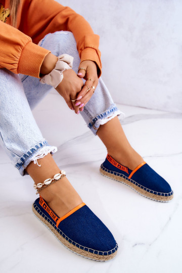 Stoff-Espadrilles mit auffälligem Modell Big Star JJ274877 in Dunkelblau 2