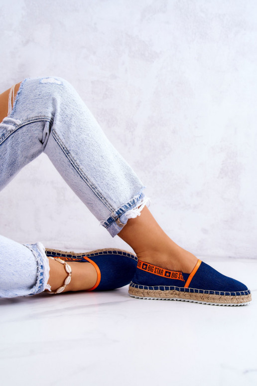 Stoff-Espadrilles mit auffälligem Modell Big Star JJ274877 in Dunkelblau