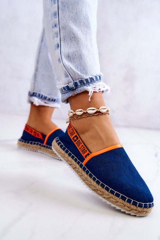 Stoff-Espadrilles mit auffälligem Modell Big Star JJ274877 in Dunkelblau