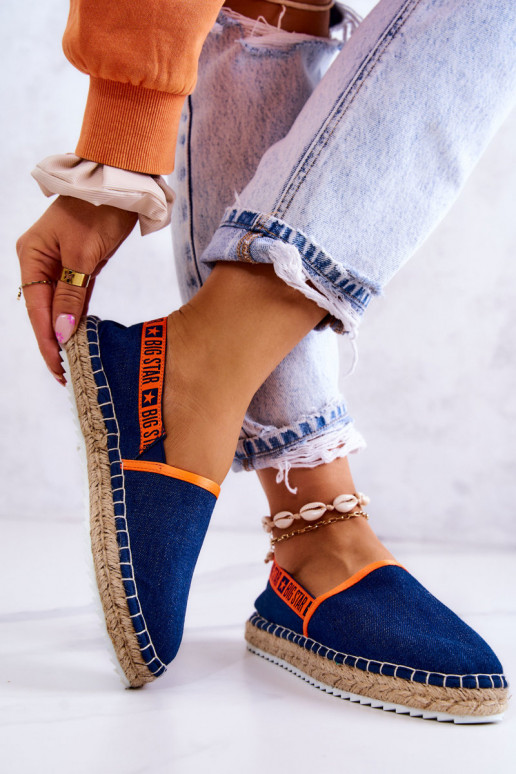 Stoff-Espadrilles mit auffälligem Modell Big Star JJ274877 in Dunkelblau