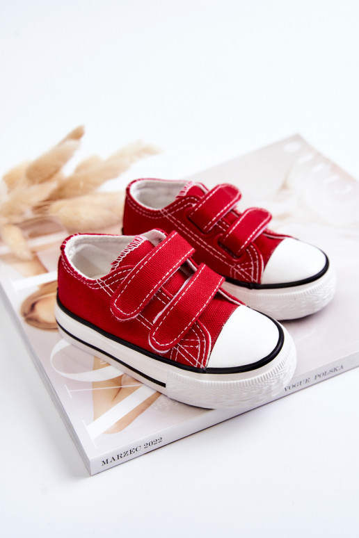 Kinder-Freizeitschuhe mit Klebeverschlüssen in rotem Bernie