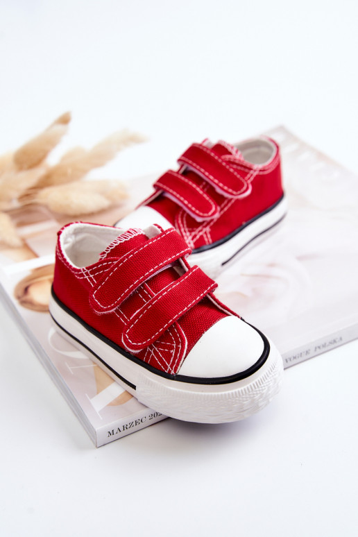 Kinder-Freizeitschuhe mit Klebeverschlüssen in rotem Bernie