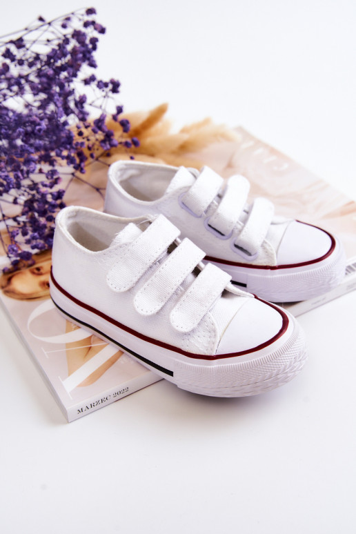 Kinder-Freizeitschuhe mit Klebeverschlüssen in weißem Bernie