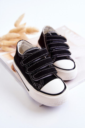 Kinder-Freizeitschuhe mit Klebeverschlüssen in schwarzem Bernie 2