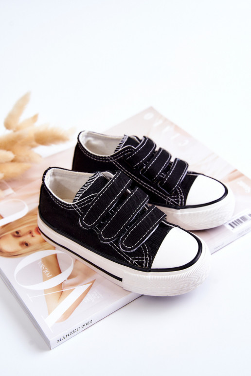 Kinder-Freizeitschuhe mit Klebeverschlüssen in schwarzem Bernie