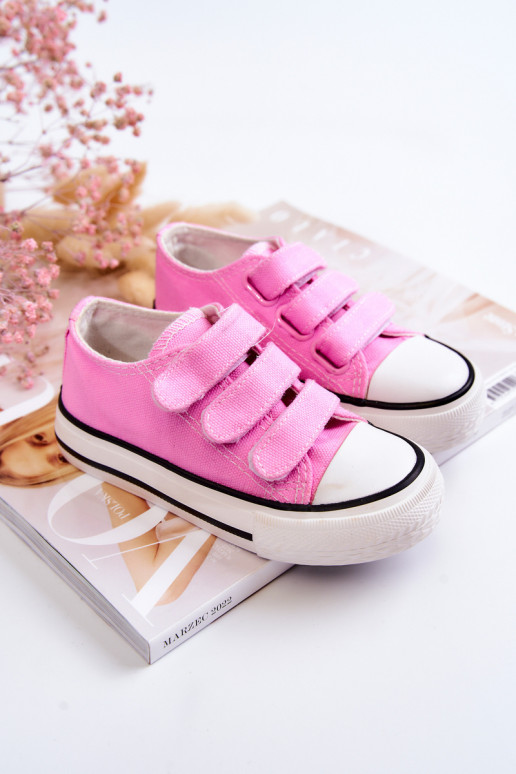 Kinder-Freizeitschuhe mit Klebeverschlüssen in rosa Bernie