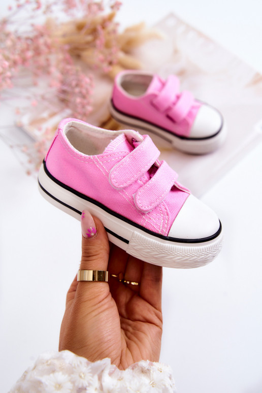 Kinder-Freizeitschuhe mit Klebeverschlüssen in rosa Bernie