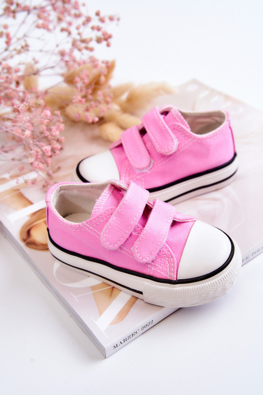Kinder-Freizeitschuhe mit Klebeverschlüssen in rosa Bernie