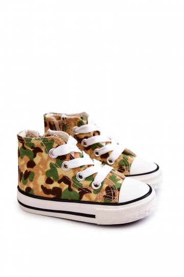 Kinder-Freizeitschuhe mit Sohlen und Reißverschlüssen beige-grün Filemon 2
