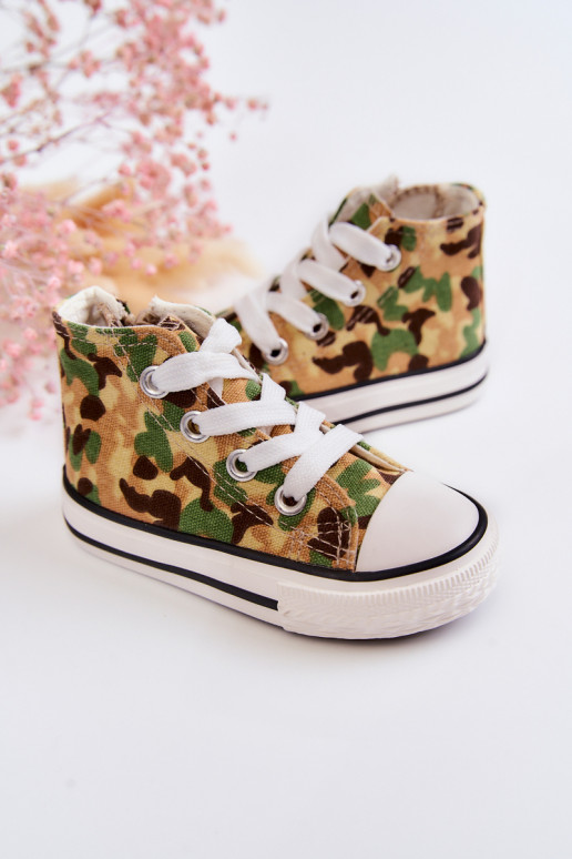 Kinder-Freizeitschuhe mit Sohlen und Reißverschlüssen beige-grün Filemon Kinder-Freizeitschuhe mit Sohlen und Reißverschlüssen beige-grün Filemon