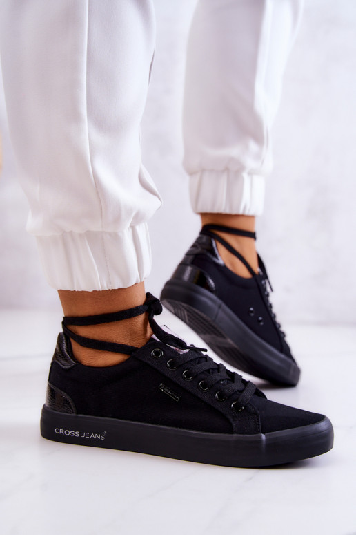 Sneakers mit Riemen Cross Jeans JJ2R4039C schwarze Farbe Sneakers mit Riemen Cross Jeans JJ2R4039C schwarze Farbe