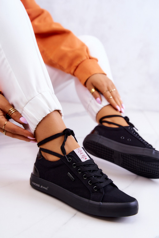 Sneakers mit Riemen Cross Jeans JJ2R4039C schwarze Farbe Sneakers mit Riemen Cross Jeans JJ2R4039C schwarze Farbe