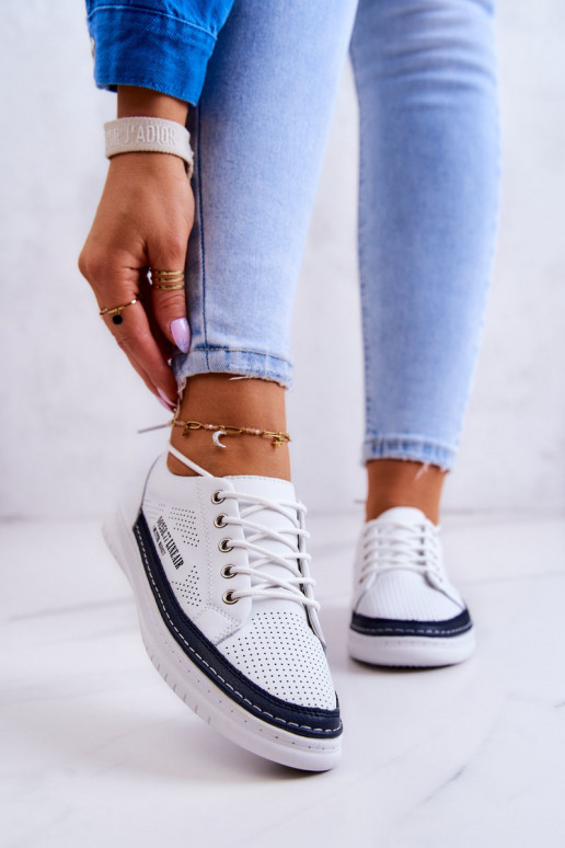Sneakers aus Naturleder in der Farbe Weiß-Dunkelblau von Cloesa Sneakers aus Naturleder in der Farbe Weiß-Dunkelblau von Cloesa
