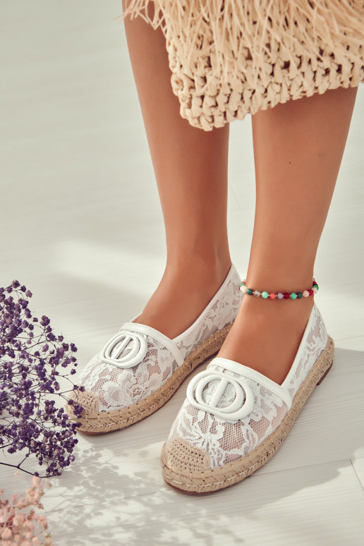 Espadrilles aus Spitze mit Ornamenten in der Farbe Weiß Summer Dream Espadrilles aus Spitze mit Ornamenten in der Farbe Weiß Summer Dream