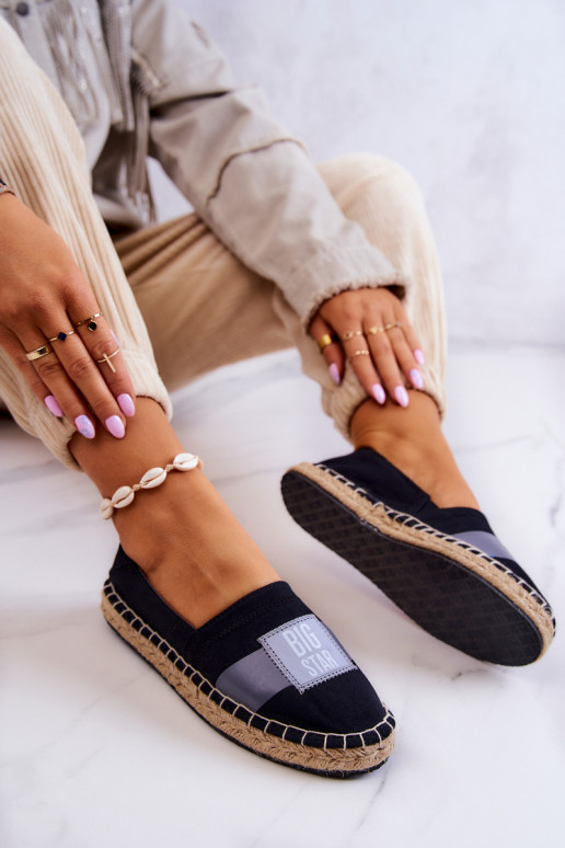 Stilvolle Slip-On-Espadrilles Big Star JJ274963 schwarz Stilvolle Slip-On-Espadrilles Big Star JJ274963 schwarz