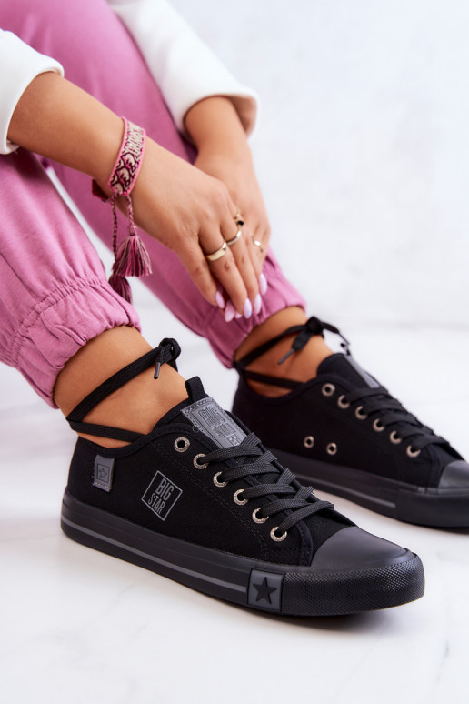 Klassisches Modell flache Schuhe Big Star JJ274257 schwarze Farbe Klassisches Modell flache Schuhe Big Star JJ274257 schwarze Farbe