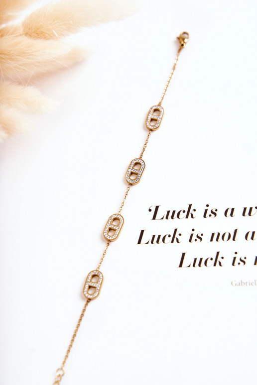 Damenarmband mit funkelnden Augen in Goldfarbe Damenarmband mit funkelnden Augen in Goldfarbe