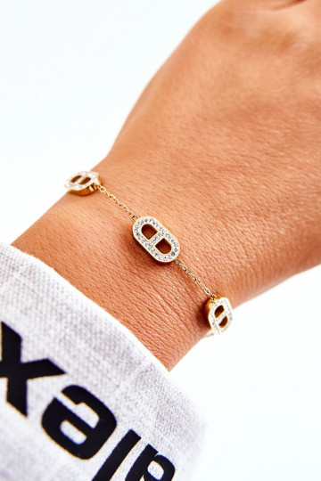 Damenarmband mit funkelnden Augen in Goldfarbe 2