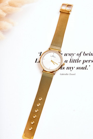 Damenuhr Giorgio & Dario mit funkelnden Augen in Goldfarbe 2