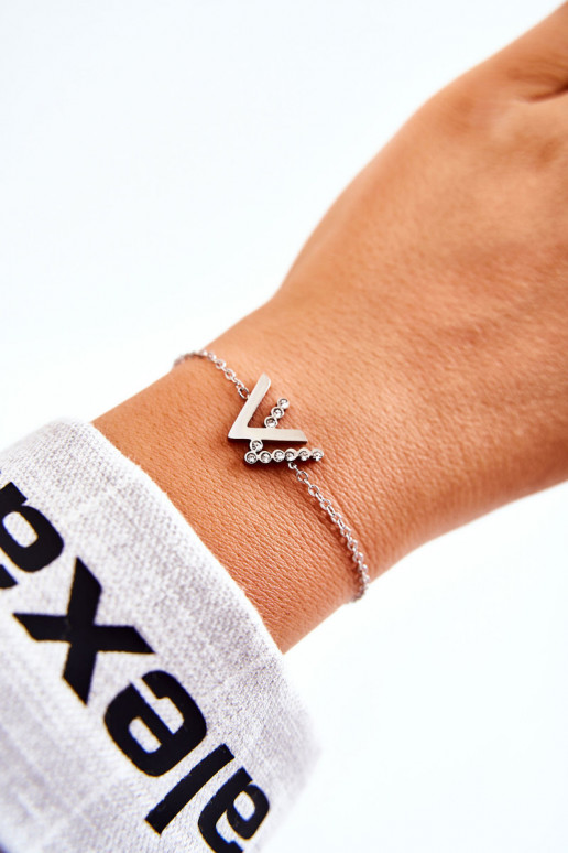 Armband mit Kette mit funkelnden Augen, silberfarben Armband mit Kette mit funkelnden Augen, silberfarben