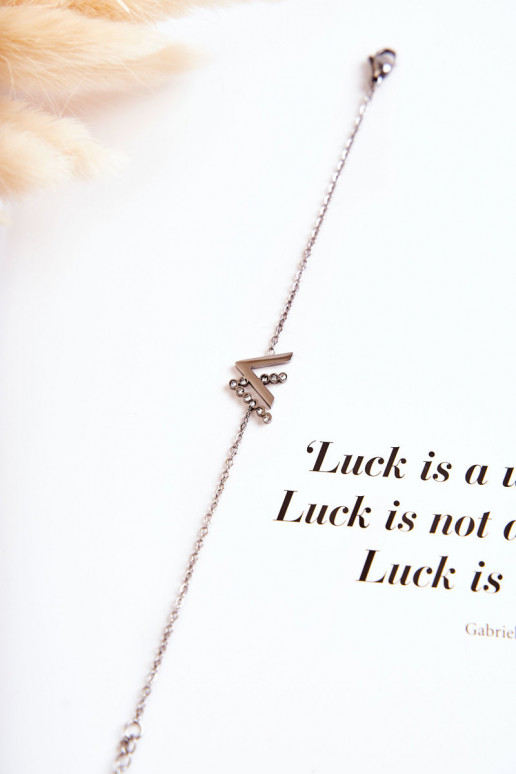 Armband mit Kette mit funkelnden Augen, silberfarben Armband mit Kette mit funkelnden Augen, silberfarben