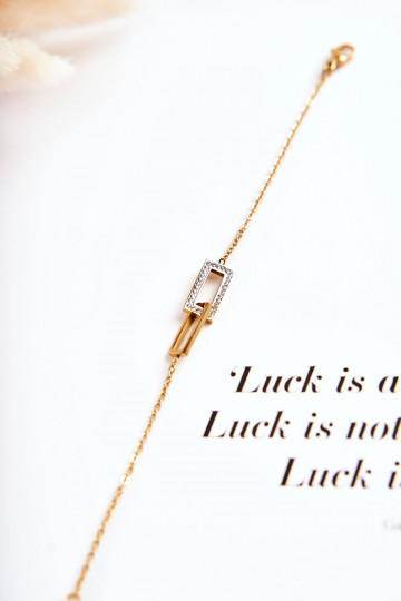 Damenarmband mit funkelnden Augen in Goldfarbe