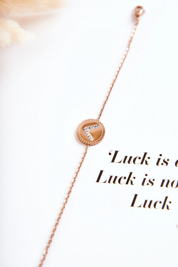 Damenarmband mit Ornamenten und Zirkonaugen aus Roségold