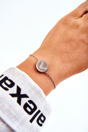 Damenarmband mit Ornamenten und Zirkonaugen, silberne Farbe 2