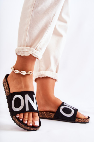 Klassisches Modell Bold-Modell Flip-Flops mit der Aufschrift Schwarz und Silber Bahari