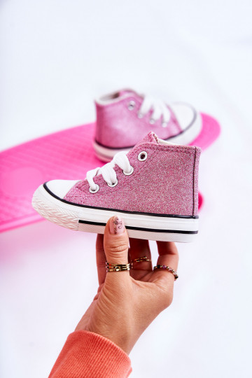 Catrina-Ledersneaker mit Absatz in rosa Farbe 2