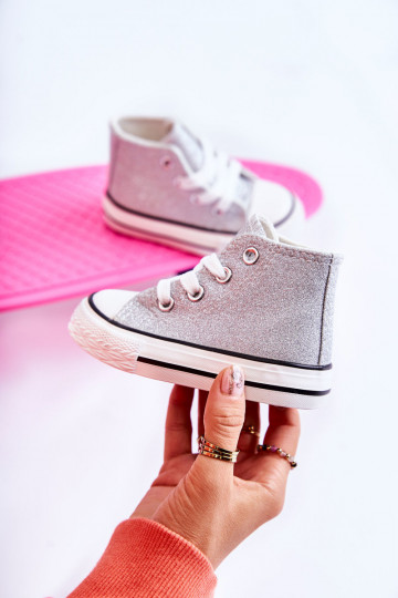 Silberfarbene Catrina-Ledersneaker 2