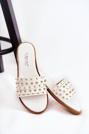 Lederhausschuhe mit Ornamenten in der Farbe Weiß Brien 2